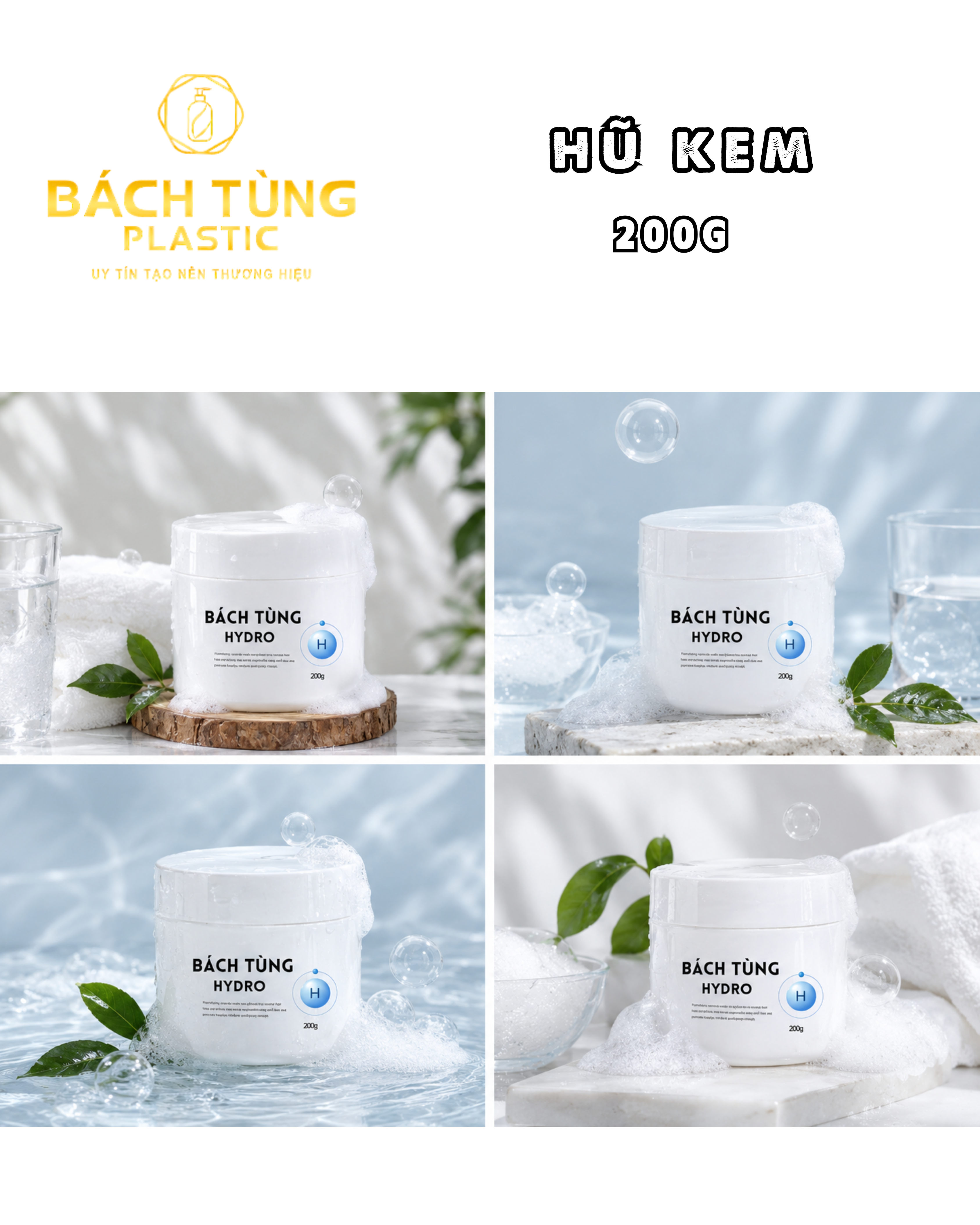 Hũ PET Cao Trắng Sứ 200g