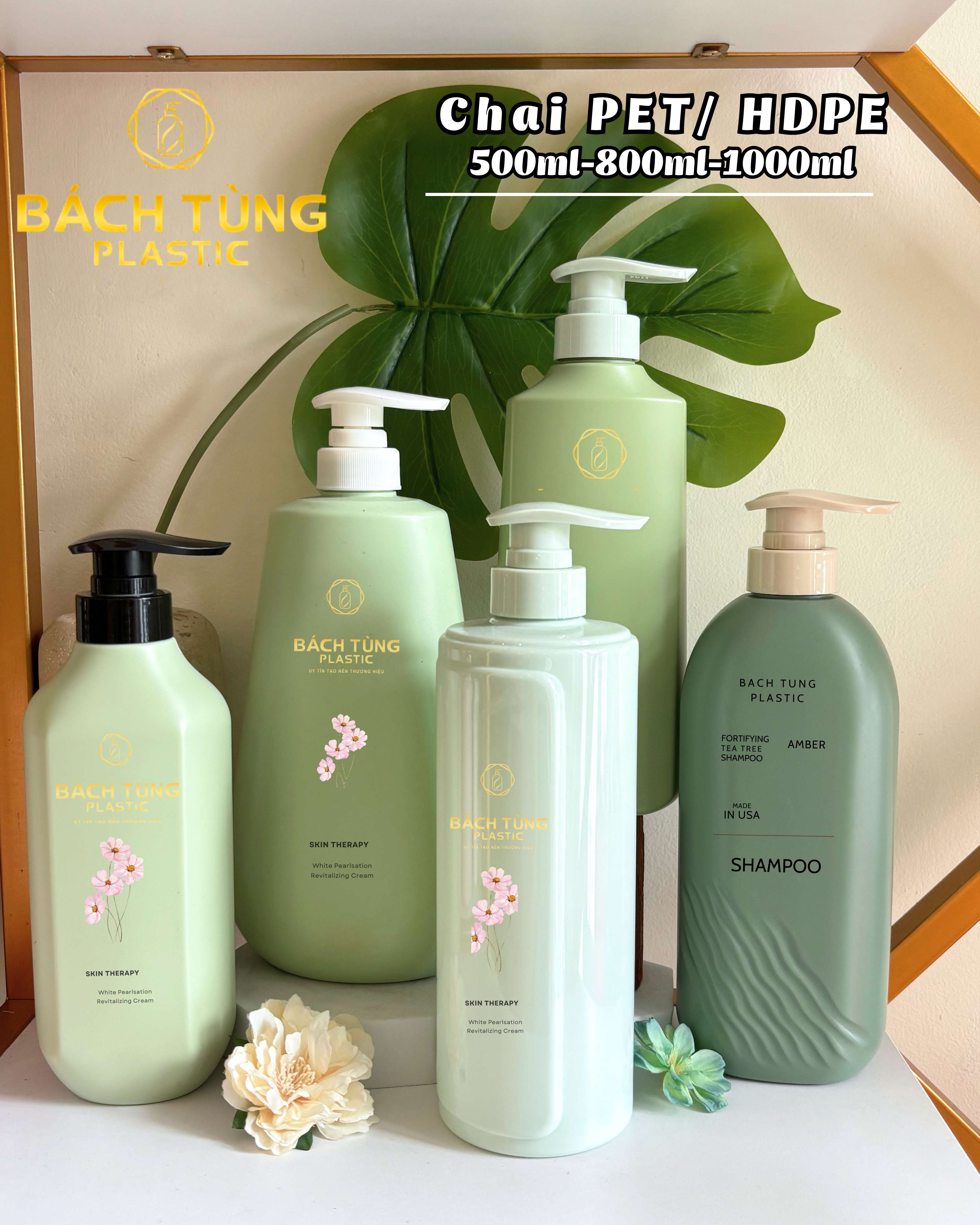 CHAI PET & HDPE 500ML – 800ML – 1000ML | MÀU XANH MINT