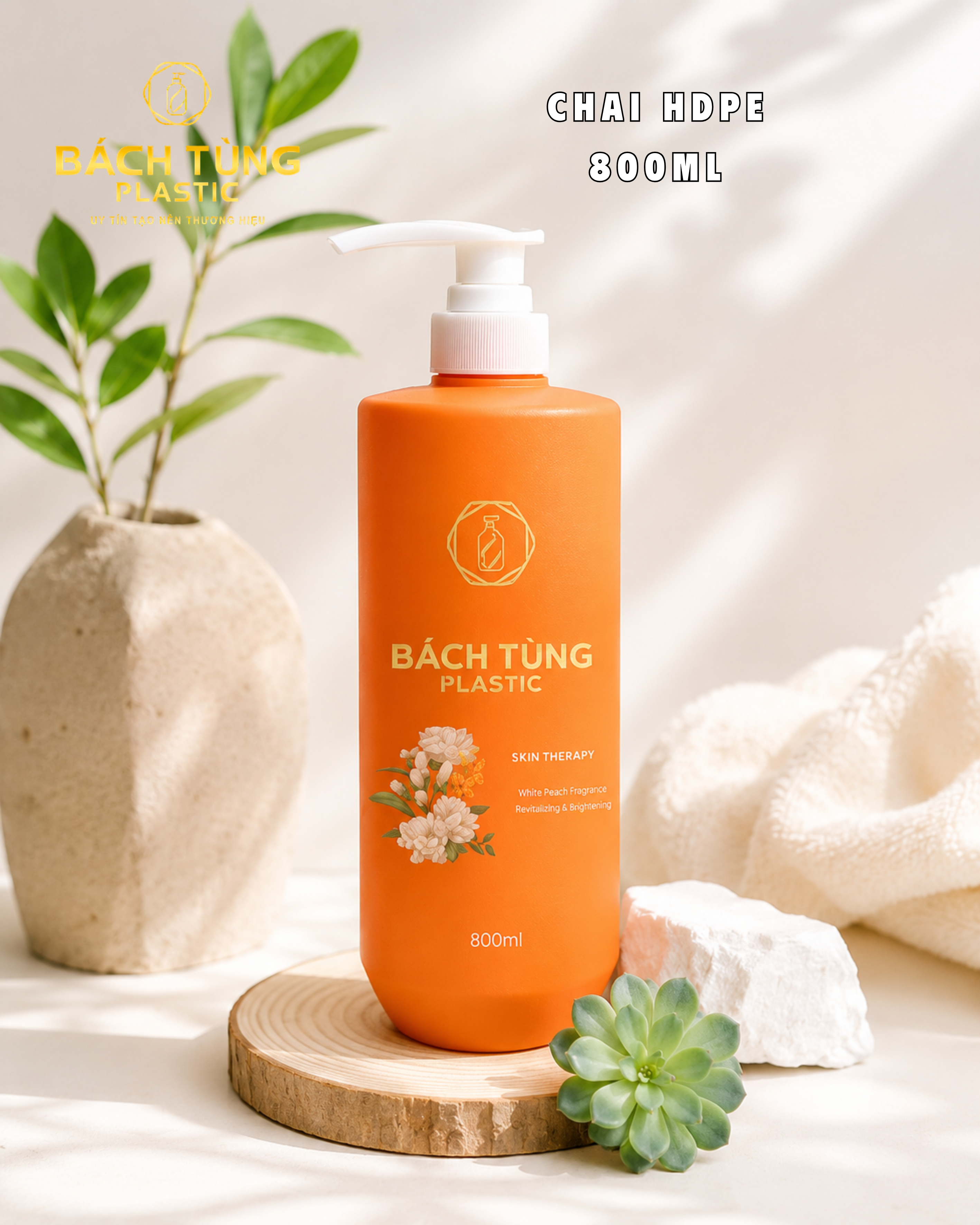 CHAI HDPE DÁNG BẦU 800ML