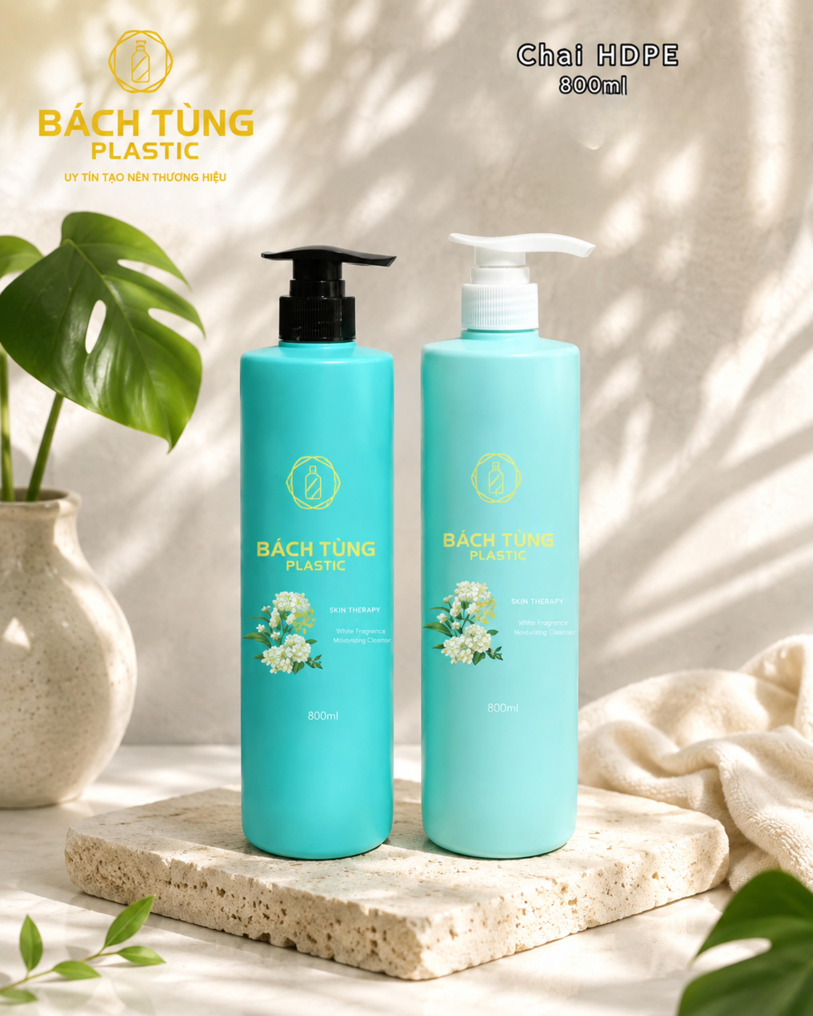 CHAI NHỰA HDPE 800ML – DÁNG TRÒN DÀI