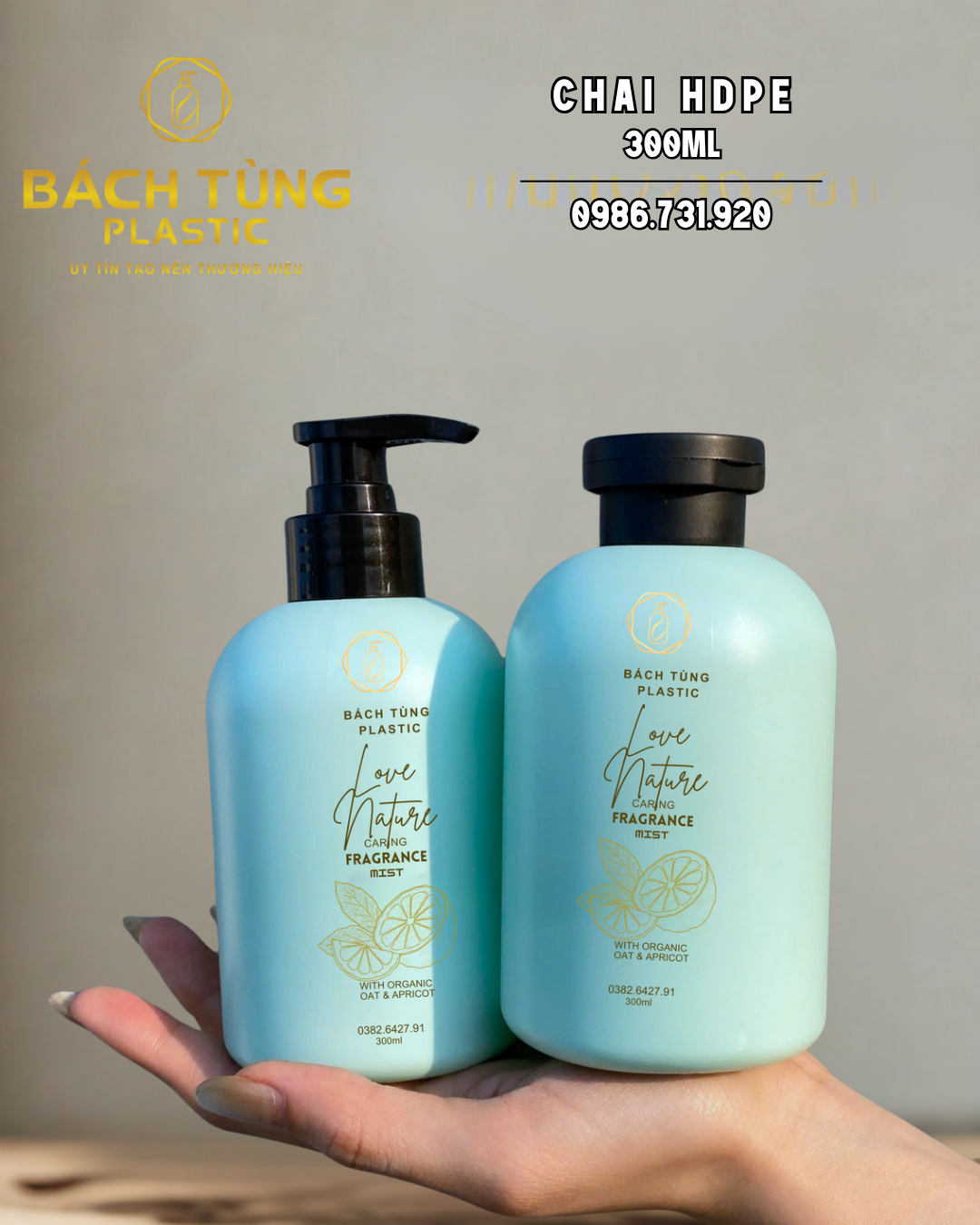 Bộ Chai HDPE - 300ml - 500ml - màu Xanh Lá & Xanh Ngọc