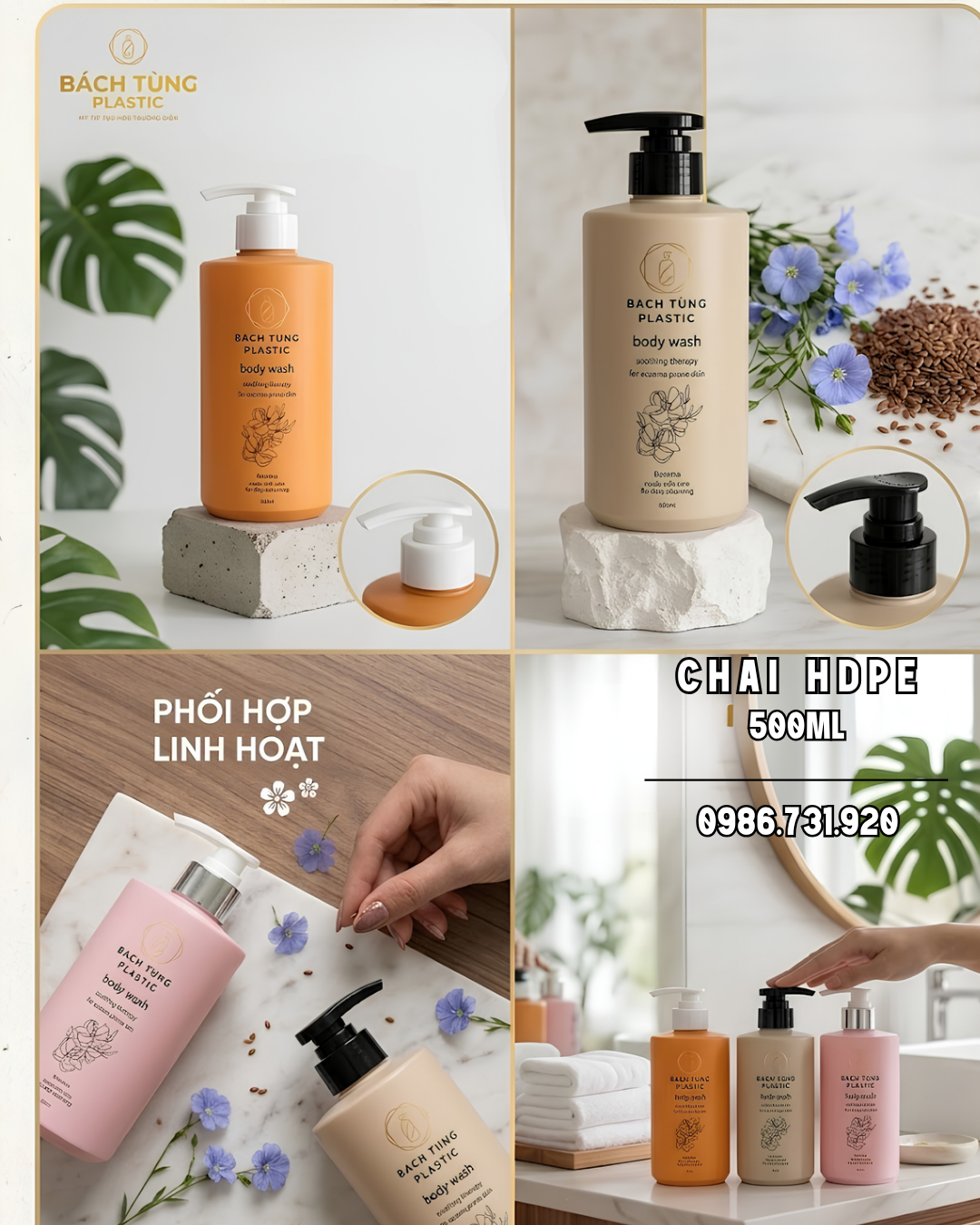 Chai HDPE Dáng Tròn Cổ 33