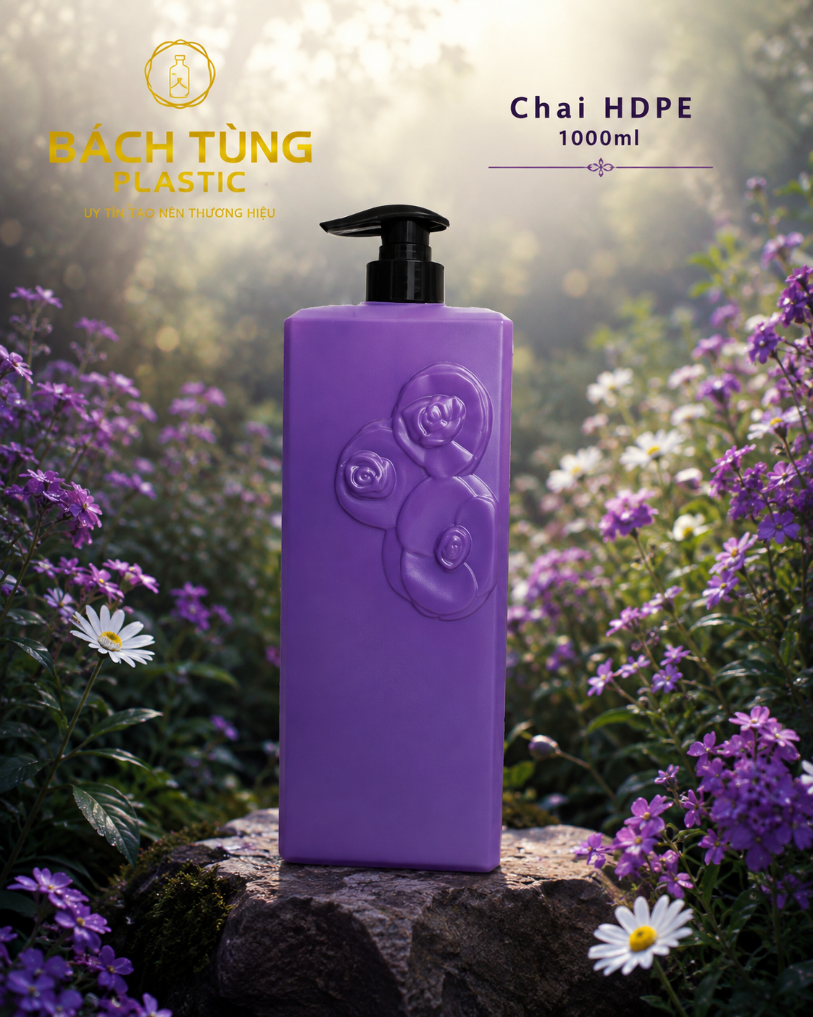 CHAI NHỰA HDPE 1000ML MÀU TÍM