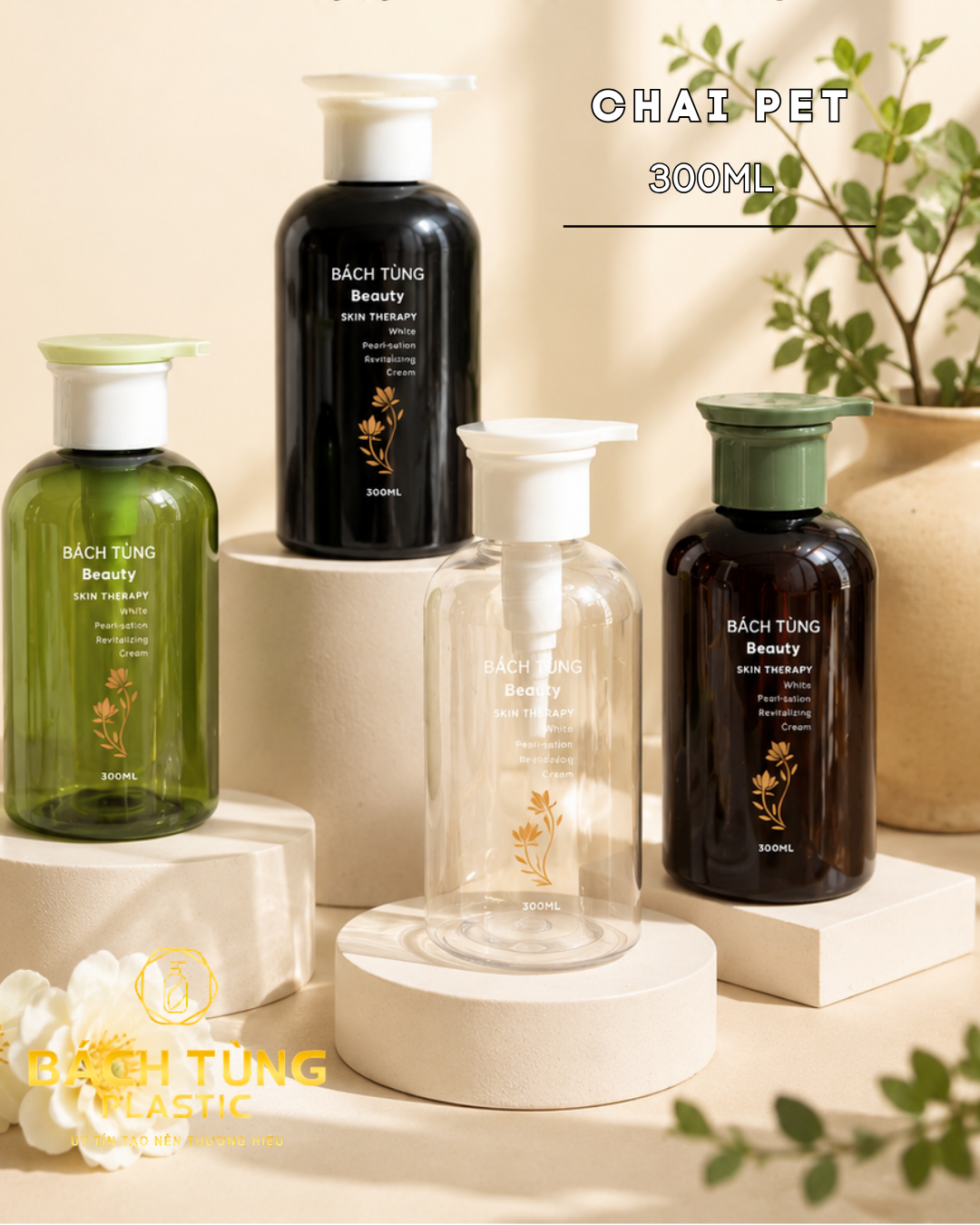 CHAI PET DÁNG TRÒN 300ML NHÀ BÁCH TÙNG