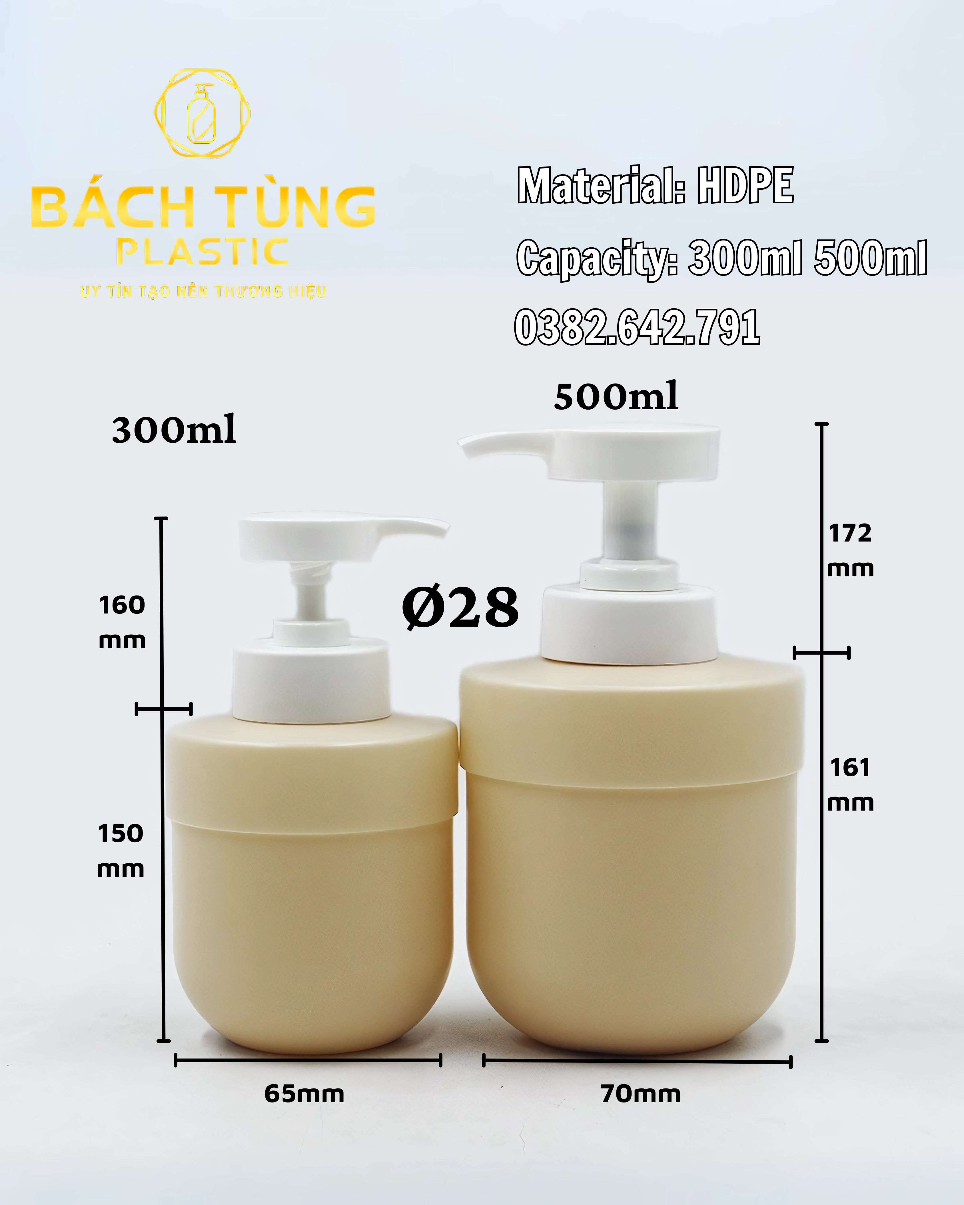 Chai Nhựa HDPE 300ml & 500ml