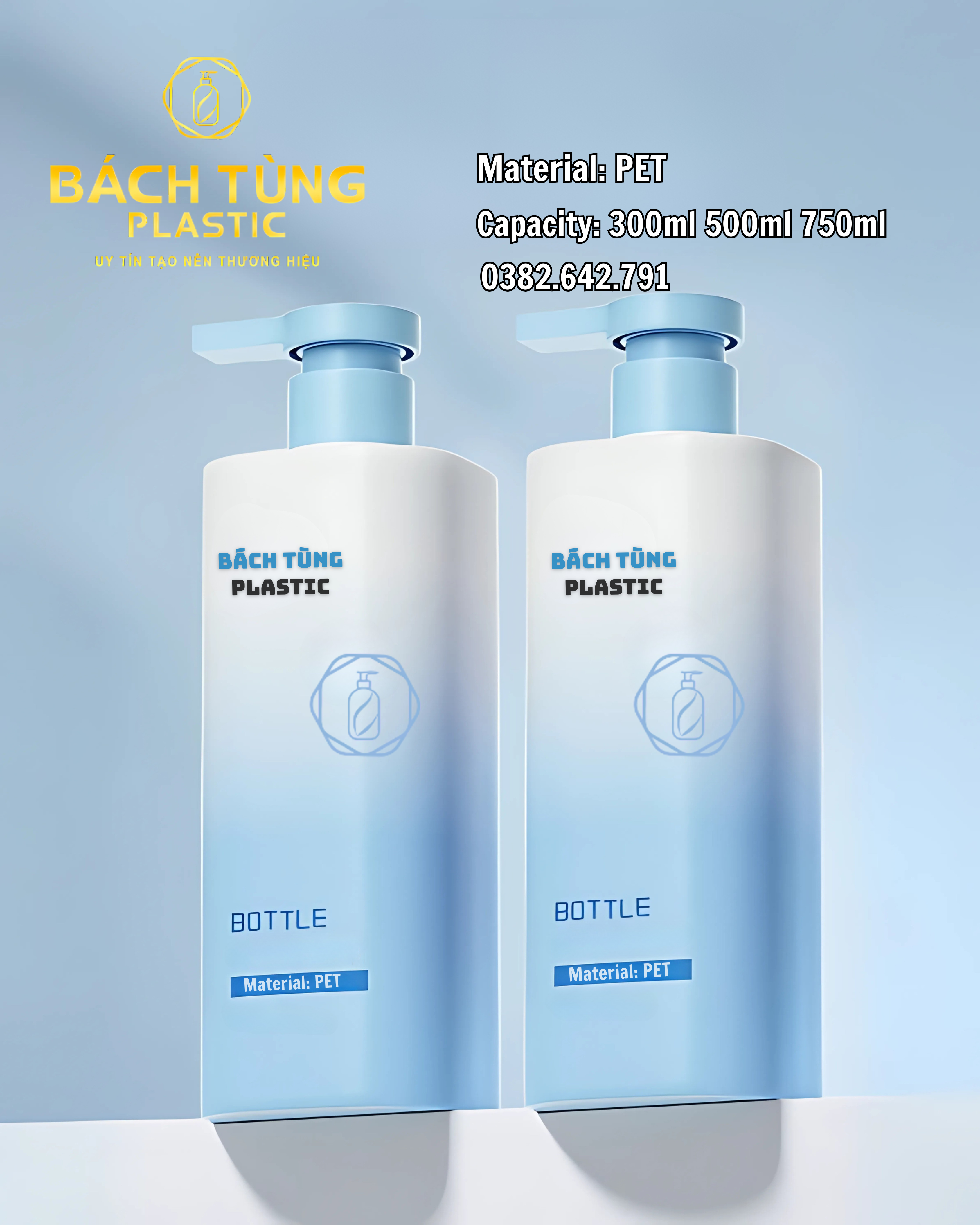 Chai Nhựa PET Có Vòi Nhấn 300 ml / 500 ml / 750 ml
