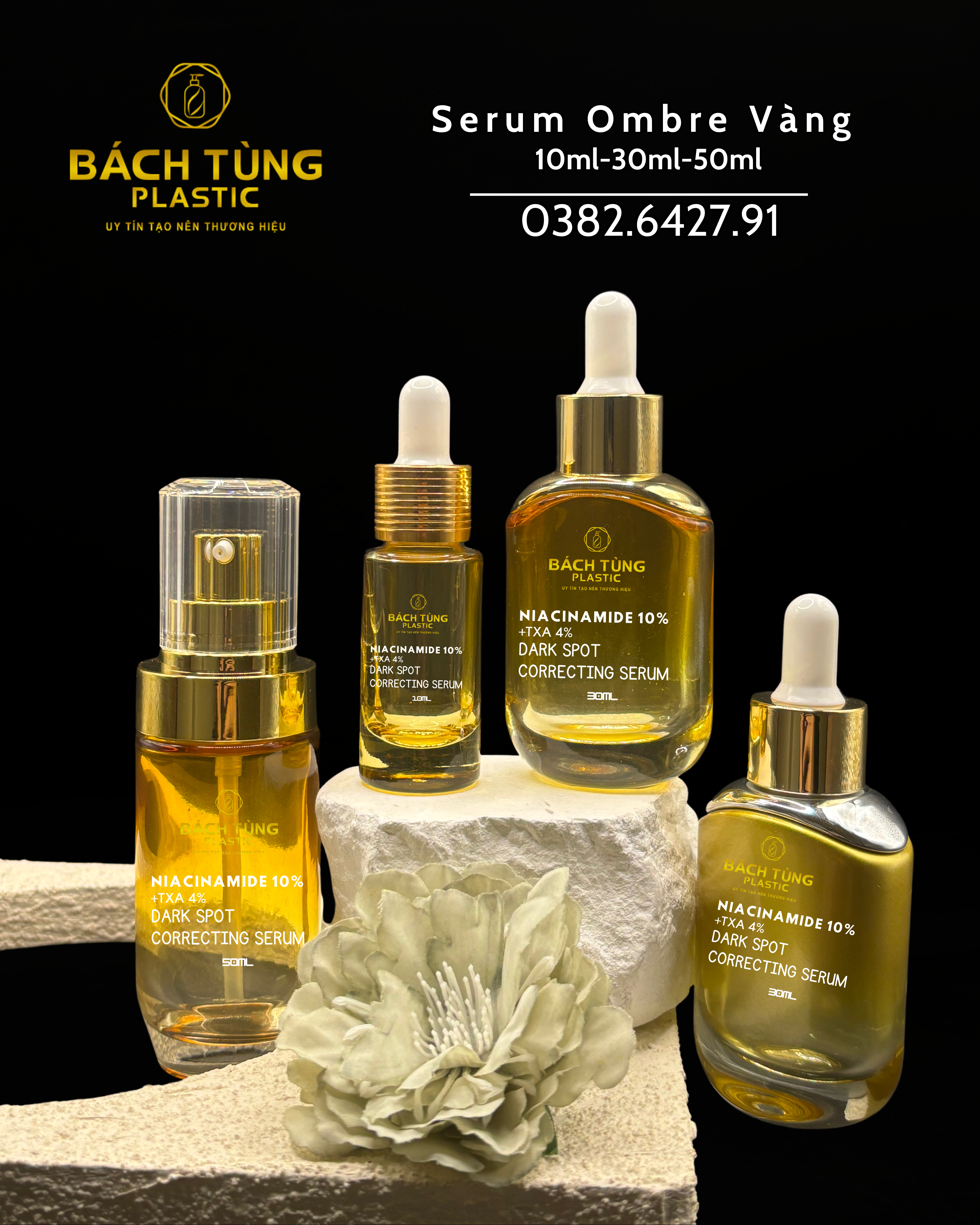 BỘ CHAI SERUM THỦY TINH OMBRE VÀNG