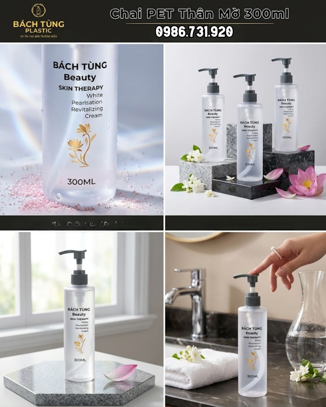 Chai PET Thân Mờ 300ml