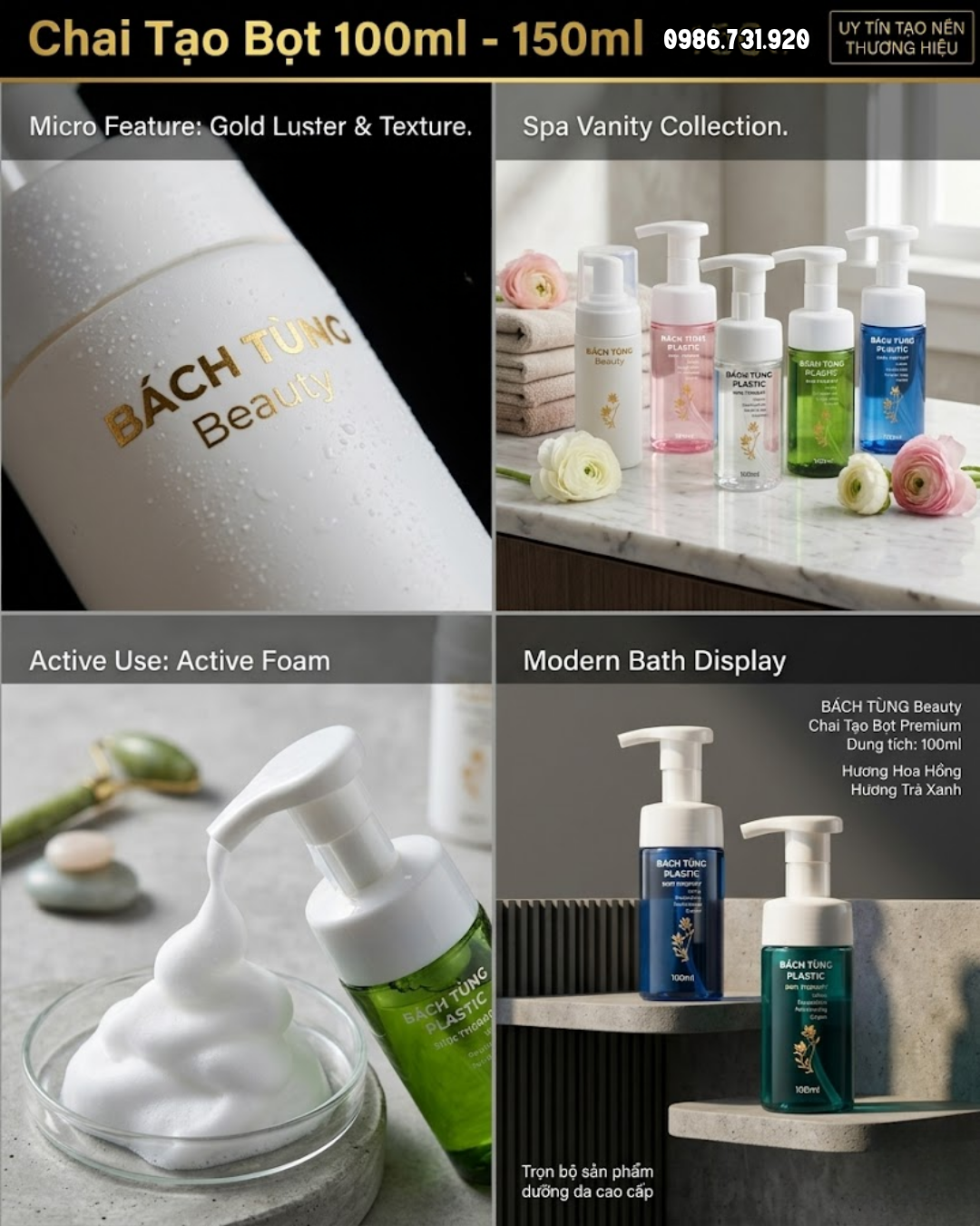 CHAI TẠO BỌT 100ML -120ML - 150ML – NHIỀU MÀU – CHẤT LIỆU PET