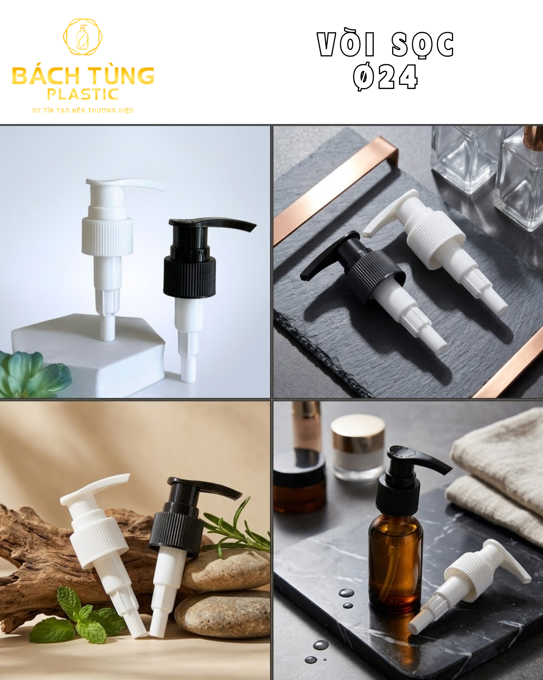 VÒI NHẤN THƯỜNG SỌC FI24 – MÀU TRẮNG & ĐEN