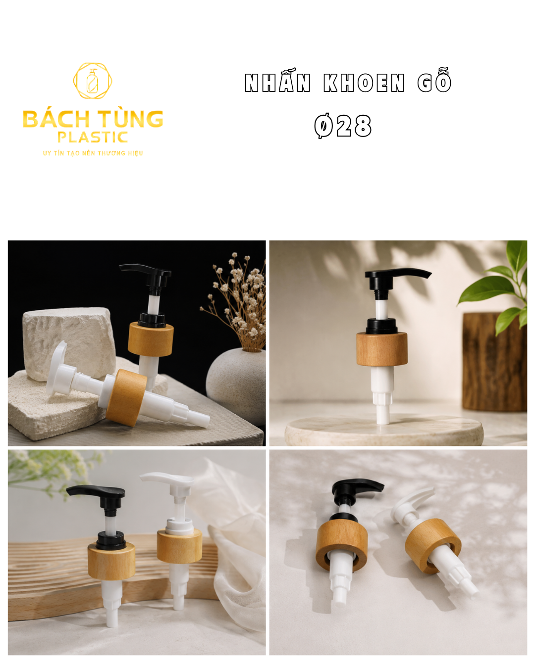 NHẤN MÀU TRẮNG / ĐEN – VIỀN GỖ CAO CẤP | CỔ FI28