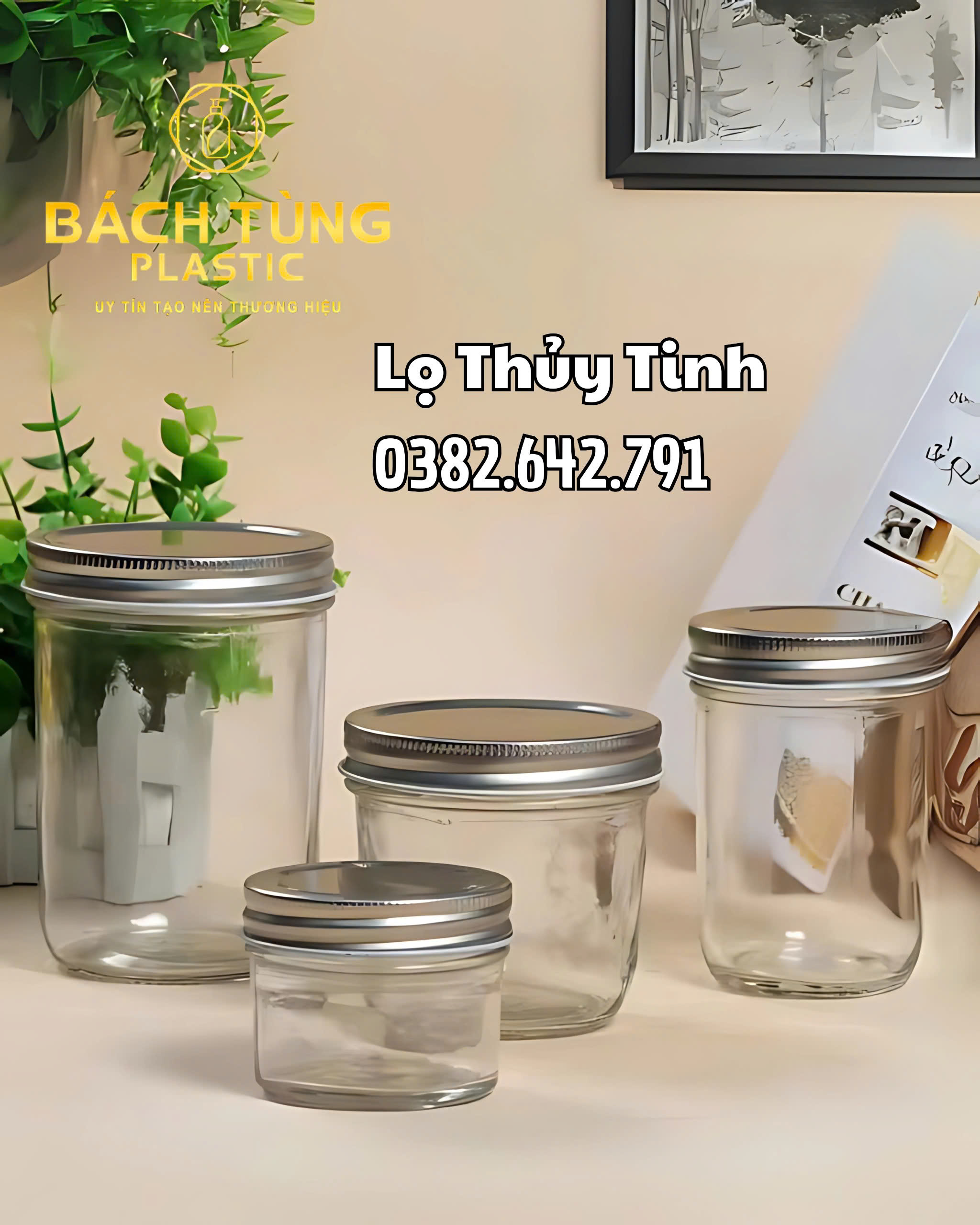 LỌ THỦY TINH NẮP BẠC