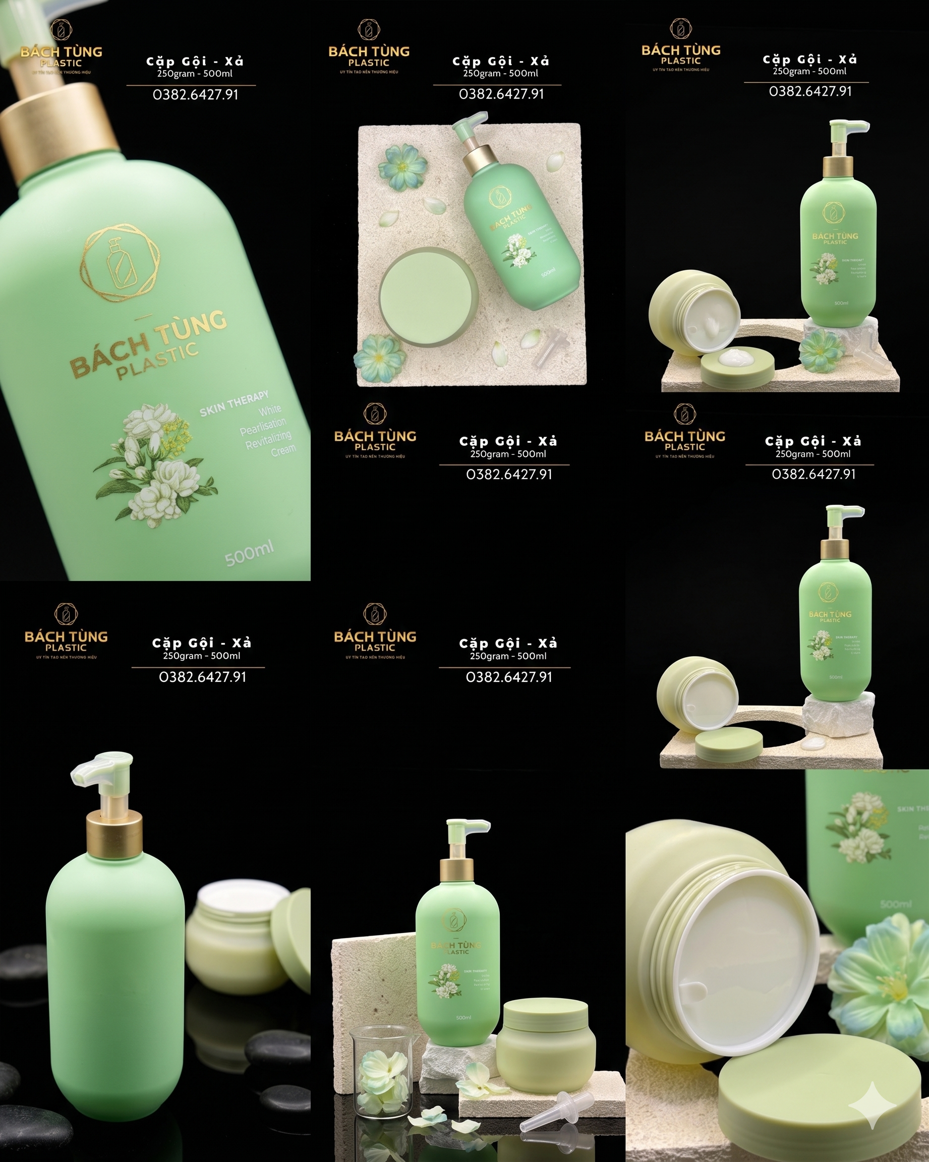 BỘ CHAI – HŨ HDPE MÀU XANH MINT