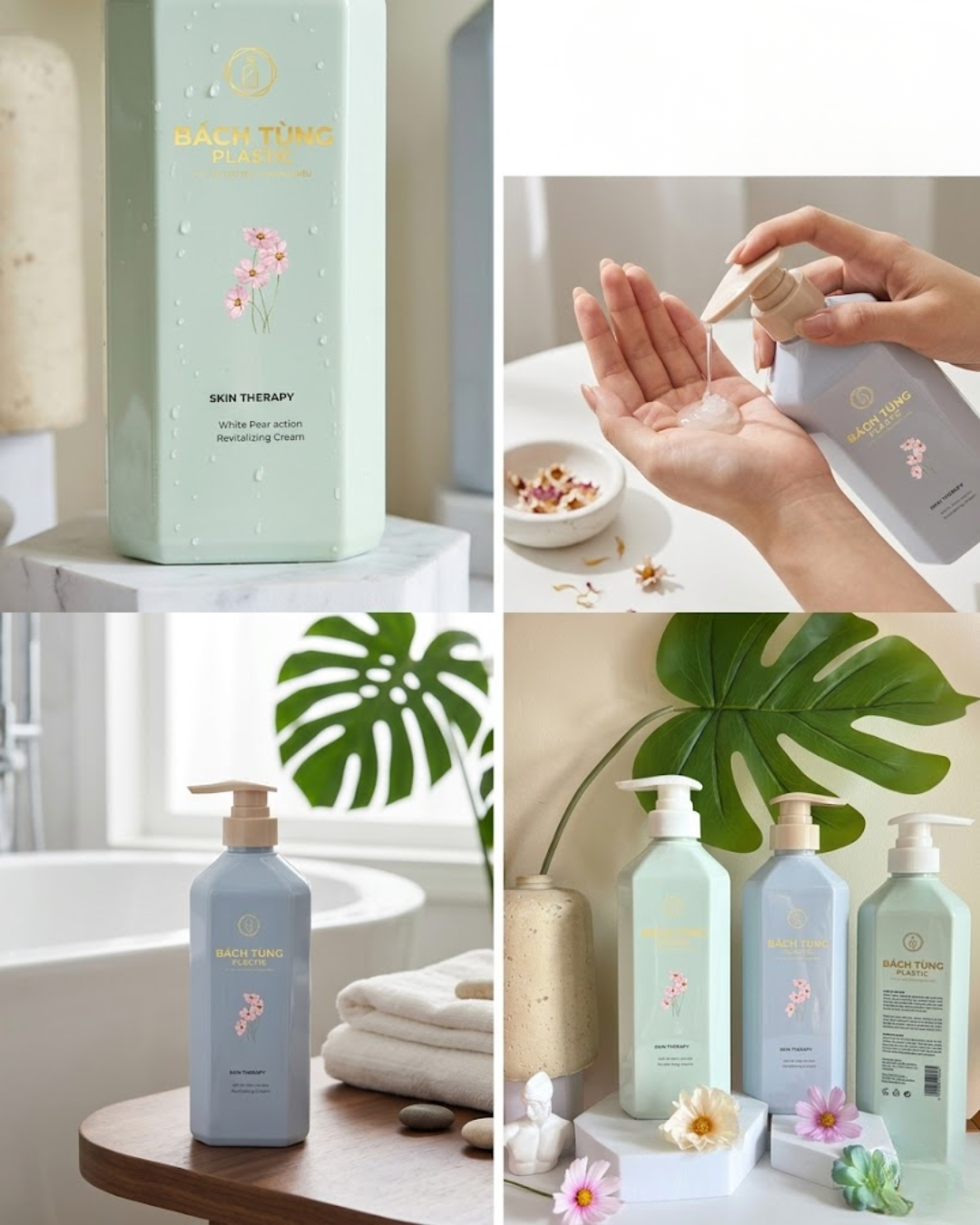 CHAI PET THÂN VUÔNG 500ML – MÀU XANH MINT & XANH DƯƠNG
