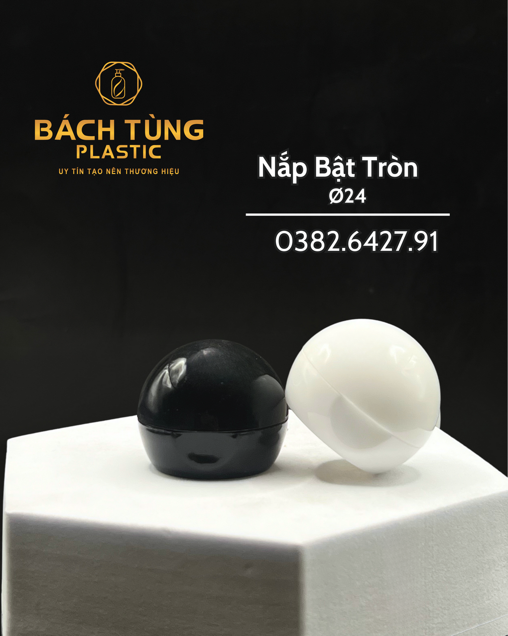 Nắp Bật Tròn Nhỏ FI24 - Màu Trắng | Đen