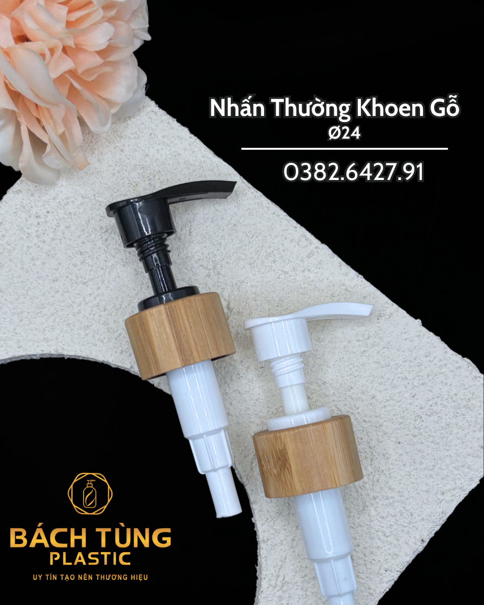 Nhấn Khoen Gỗ FI24 – Trắng/Đen
