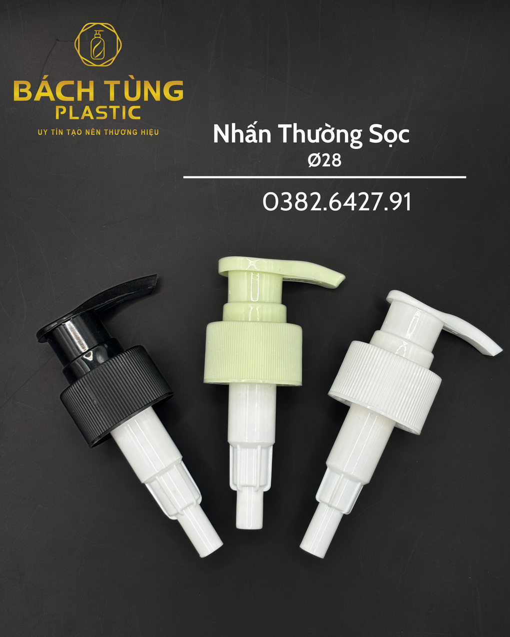 Nhấn Thường FI28 – Sọc 3 Màu Trắng | Đen | Xanh mint