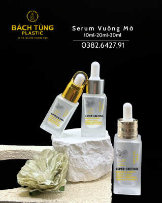 BỘ CHAI THỦY TINH DÁNG VUÔNG PHỦ MỜ – 10ML | 20ML | 30ML
