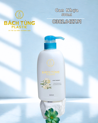 CHAI DẦU GỘI NHỰA TRẮNG – KẾT HỢP NẮP/VÒI FI33 MÀU XANH