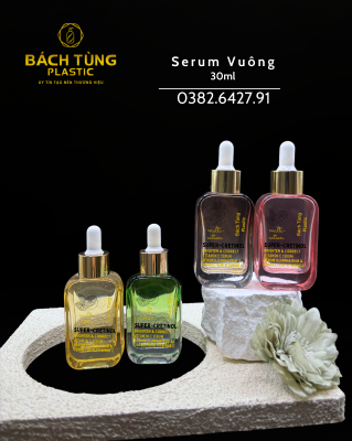 BỘ CHAI SERUM THỦY TINH DÁNG VUÔNG 30ML