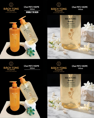 CHAI NHỰA PET 500ML – DÁNG TRỤ & DÁNG TRÒN – MÀU VÀNG TRONG