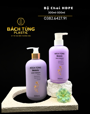 BỘ CHAI HDPE 300ML & 500ML MÀU TÍM 