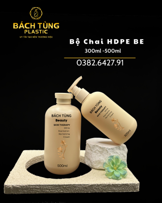 CHAI NHỰA HDPE DÁNG TRÒN 500ML MÀU BE