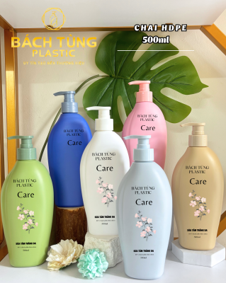 CHAI HDPE 500ML MÀU THEO YÊU CẦU – THÂN CHAI CÓ GÂN DỌC