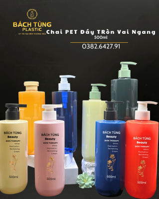 CHAI PET DÁNG TRÒN VAI NGANG 500M