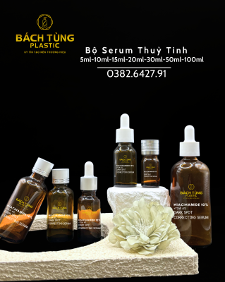 CHAI NHỎ GIỌT THỦY TINH MÀU NÂU – 5ML | 10ML | 15ML | 20ML | 30ML | 50ML | 100ML