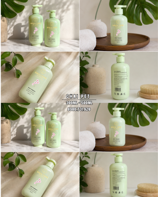 BỘ CHAI PET XANH 300ML – 500ML | FI28 NẮP NHẤN XANH