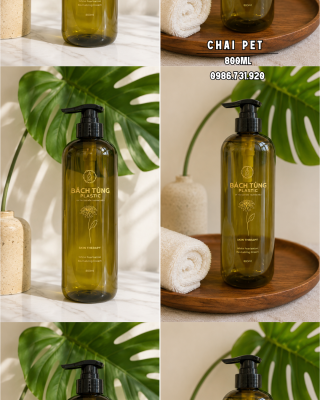 CHAI PET 800ML – MÀU VÀNG HỔ PHÁCH (AMBER)