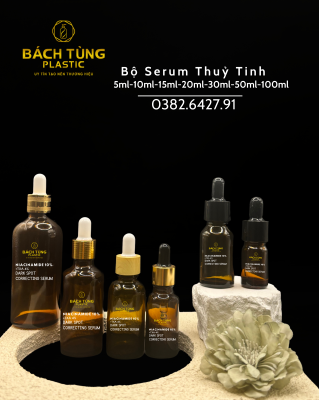 CHAI NHỎ GIỌT THỦY TINH MÀU NÂU – 5ML | 10ML | 15ML | 20ML | 30ML | 50ML | 100ML