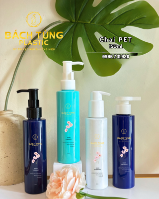 BỘ CHAI PET 150ML – DÁNG TRÒN THON – MÀU THEO YÊU CẦU