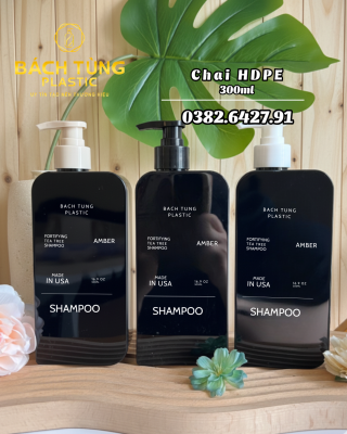 CHAI PETG DÁNG VUÔNG – 300ML – MÀU ĐEN