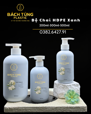BỘ CHAI HDPE MÀU BABY BLUE – 200ML | 300ML | 500ML | CỔ FI28