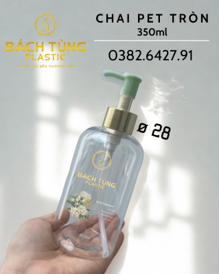 Chai PET Dáng Tròn - 350ml - Trong Suốt