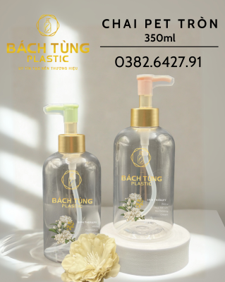 Chai PET Dáng Tròn - 350ml - Trong Suốt