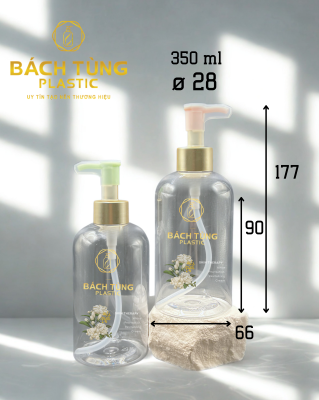 Chai PET Dáng Tròn - 350ml - Trong Suốt