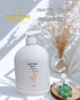 CHAI SỮA TẮM 1200ML – DÁNG BẦU KHẢM HOA