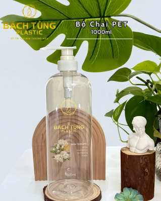 Chai PET 1000ml – Dáng Tròn Dài | Trắng