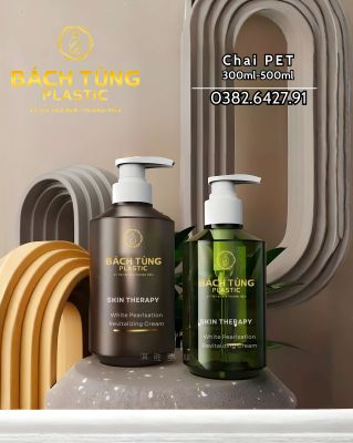 CHAI PET DÁNG BẦU 300ML & 500ML – MÀU XANH & NÂU