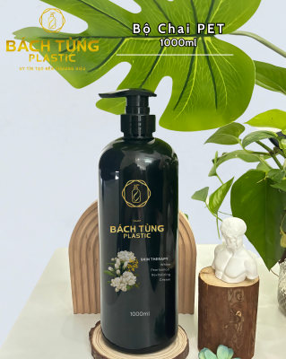 Chai PET 1000ml – Dáng Tròn Dài | Xanh