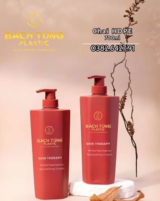 CHAI HDPE DÁNG BẦU 700ML – MÀU ĐỎ NỔI BẬT