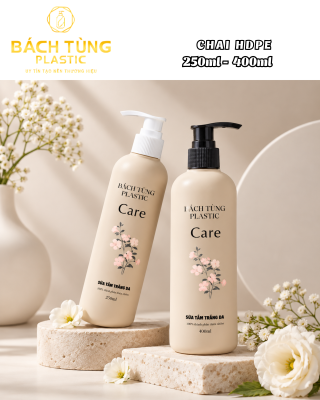 BỘ CHAI HDPE DÁNG DÀI 200ML VÀ 400ML