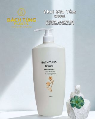 CHAI NHỰA HDPE 1200ML – DÁNG BẦU – MÀU TRẮNG