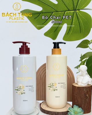 Chai PET 500ml – Dáng Tròn | Màu Be Mới & Màu Trắng