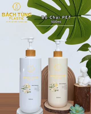 Chai PET 500ml – Dáng Tròn | Màu Be Mới & Màu Trắng