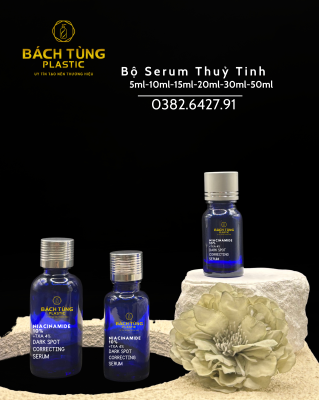 BỘ CHAI SERUM THỦY TINH XANH BIỂN