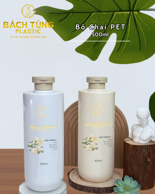 Chai PET 500ml – Dáng Tròn | Màu Be Mới & Màu Trắng